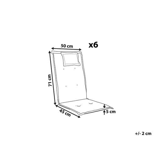 Lot De 6 Coussins En Tissu Bleu Pour Chaises De Jardin Toscana/java