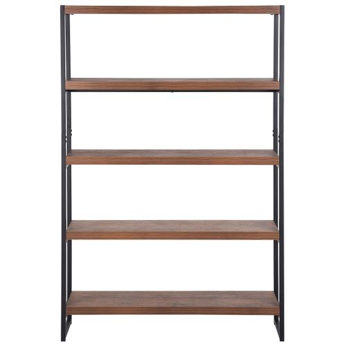 Bibliothèque 4 Étagères Bois Foncé Tifton
