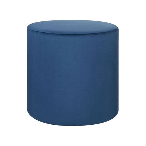 Pouf En Velours Bleu Foncé D 47 Cm Lovett