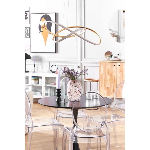 Table De Salle à Manger Noire Et Ronde 90 Cm Boca