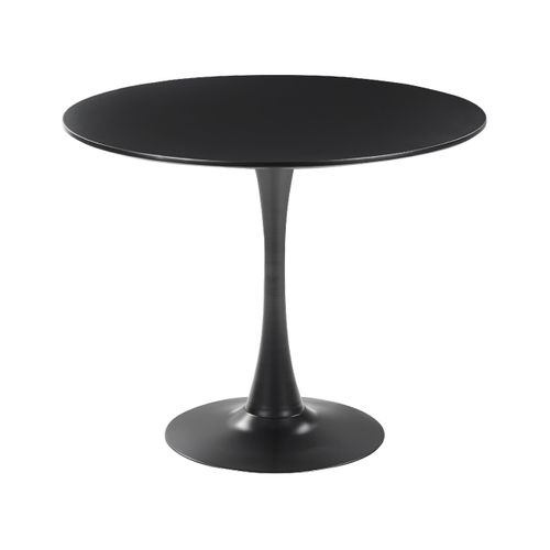 Table De Salle à Manger Noire Et Ronde 90 Cm Boca