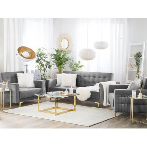 Ensemble De Salon 5 Places Aberdeen Velours Gris