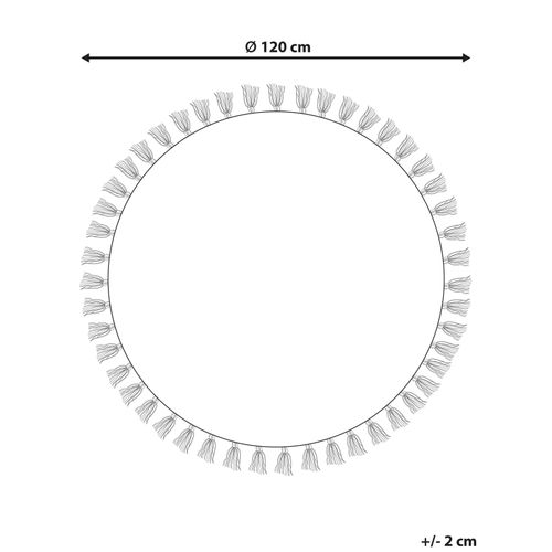Tapis Rond Au Motif Mandala 120 Cm Crème Et Vert Irice