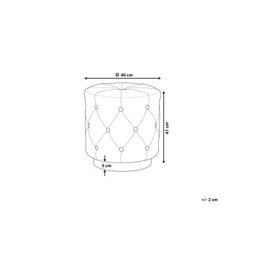 Pouf En Velours Gris Clair 40 X 41 Cm Carrollton