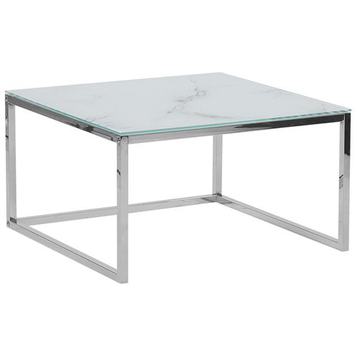 Lot De 2 Tables Basses Imitation Marbre Blanc Brea