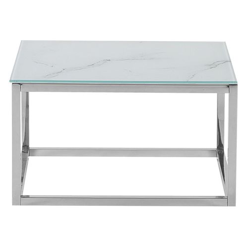 Lot De 2 Tables Basses Imitation Marbre Blanc Brea