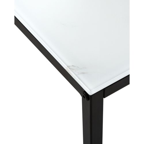 Table Console Imitation Marbre Blanc Delano