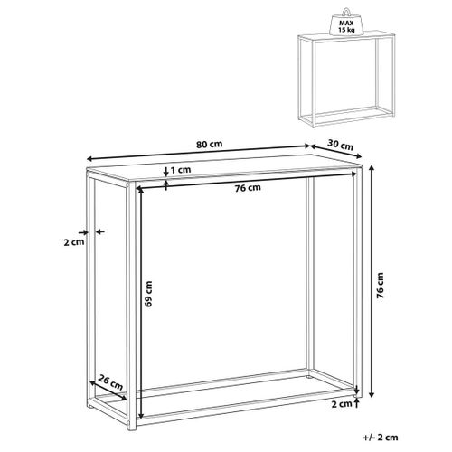 Table Console Imitation Marbre Blanc Delano