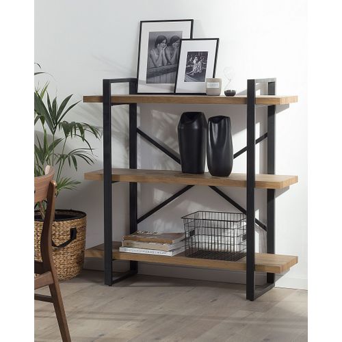 Bibliothèque 3 Étagères Bois Foncé Timber