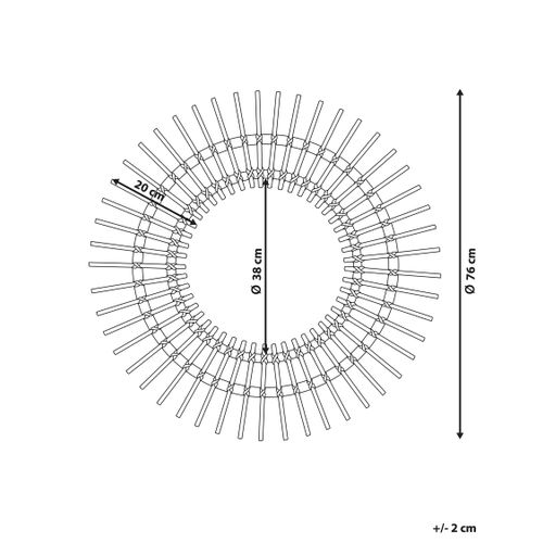 Miroir Mural Rond En Rotin Clair Ø 76 Cm Stenen