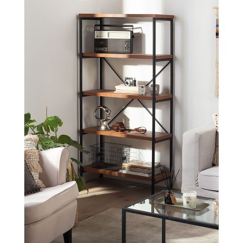 Bibliothèque 4 Étagères Bois Foncé Brisbane