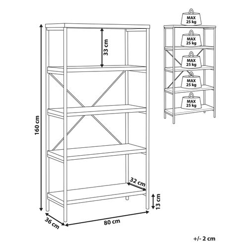 Bibliothèque 4 Étagères Bois Foncé Brisbane