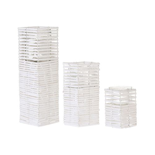 Lot De 3 Bougeoirs Blancs Marola