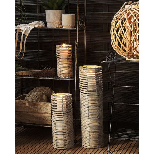 Lot De 3 Bougeoirs Gris Rovare