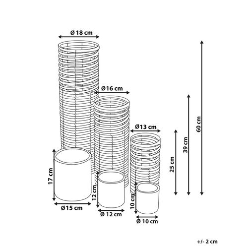 Lot De 3 Bougeoirs Gris Rovare