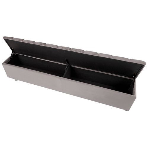 Lit Avec Banc De Rangement Velours Noyers 160 X 200 Cm Gris