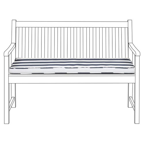 Coussin à Rayures Bleu Marine 112 X 54 X 5 Cm Pour Banc De Jardin Vivara