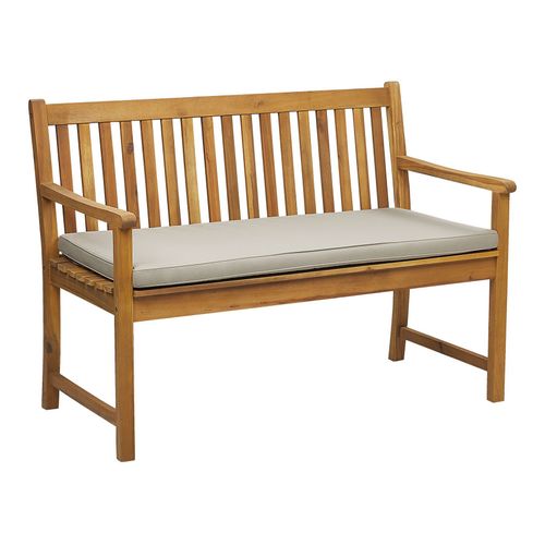 Banc Avec Coussin Bois D'acacia Certifié 120 Cm Beige Vivara