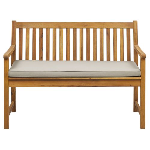 Banc Avec Coussin Bois D'acacia Certifié 120 Cm Beige Vivara
