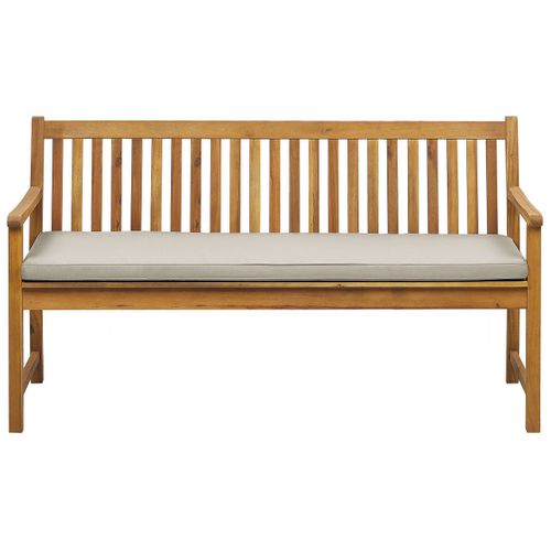 Banc Avec Coussin D'assise Vivara 160 Cm Bois D'acacia Certifié Beige