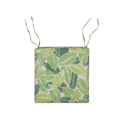 Lot De 8 Coussins Au Motif Feuilles Vertes Et Beiges Pour Chaises Sassari