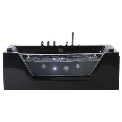 Baignoire D'angle à Remous Avec LED Samana 162 X 76 Cm Noir
