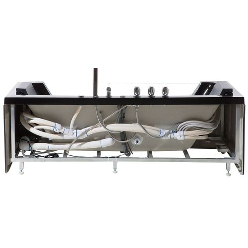 Baignoire D'angle à Remous Avec LED Samana 162 X 76 Cm Noir