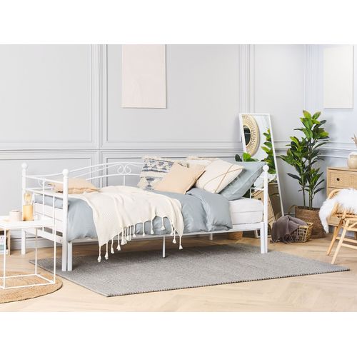 Lit Gigogne En Métal Blanc 80 X 200 Cm Tulle