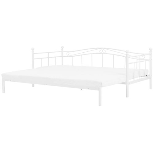 Lit Gigogne En Métal Blanc 80 X 200 Cm Tulle