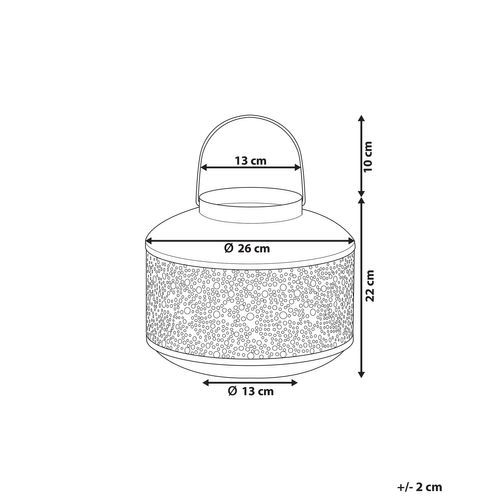 Lanterne Décorative En Acier Doré 22 Cm Corfu