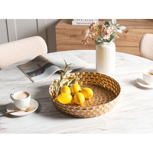 Plateau Décoratif Suez Métal Doré