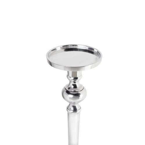 Bougeoir Sanafa Métal 41 Cm Argenté