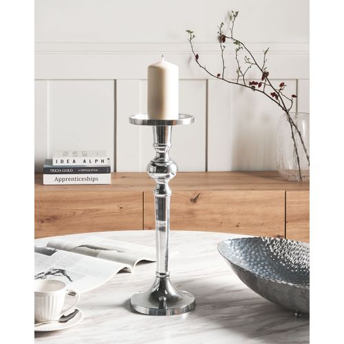 Bougeoir Sanafa Métal 41 Cm Argenté
