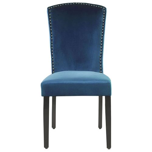 Chaise De Salle à Manger Velours Bleu Foncé Piseco