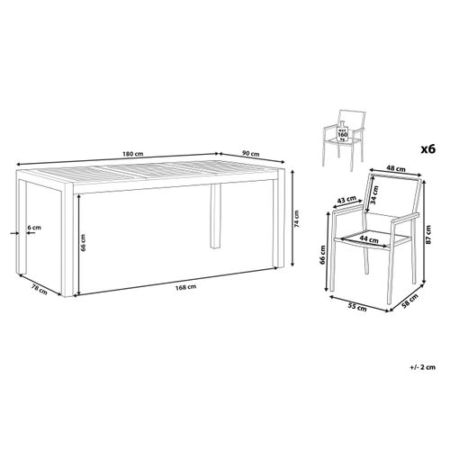 Set De Salle à Manger Bois Solide Gris Grosseto