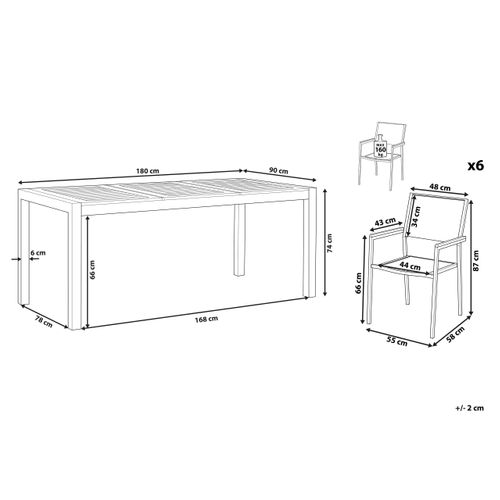 Set De Salle à Manger Bois Solide Beige Grosseto