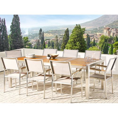 Set De Salle à Manger Bois Solide Beige Grosseto