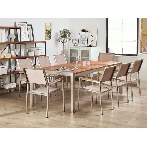 Set De Salle à Manger Bois Solide Beige Grosseto