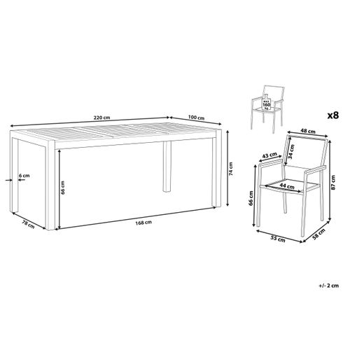 Set De Salle à Manger Bois Solide Beige Grosseto