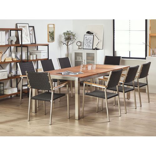 Set De Salle à Manger Bois Solide Noir Grosseto