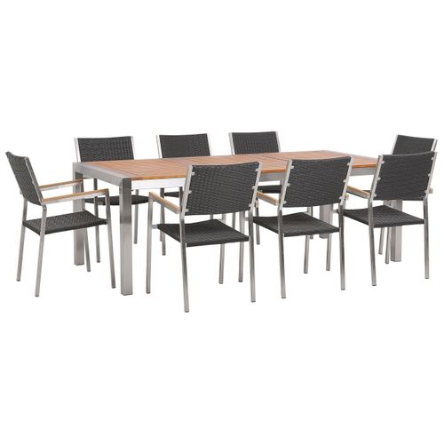 Set De Salle à Manger Bois Solide Noir Grosseto