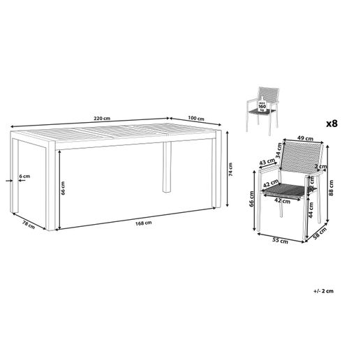 Set De Salle à Manger Bois Solide Noir Grosseto