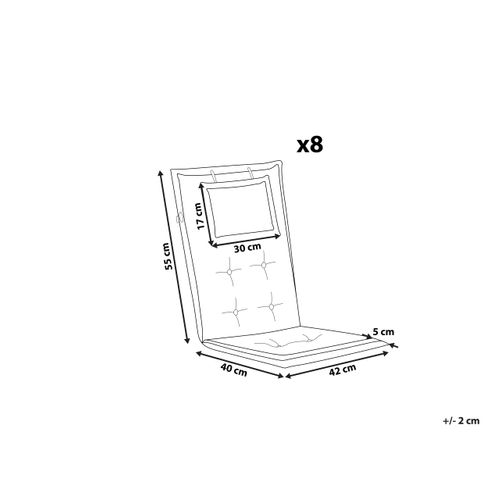 Set De 8 Coussins En Tissu Bleu Pour Chaises De Jardin Maui