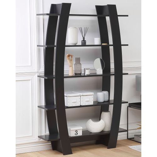 Bibliothèque 5 Étagères Noir Kener