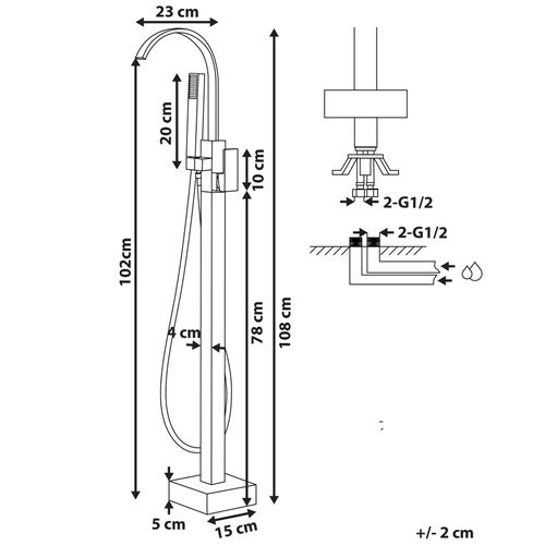 Robinet Mitigeur Sur Pied Noir Mat Ribbon