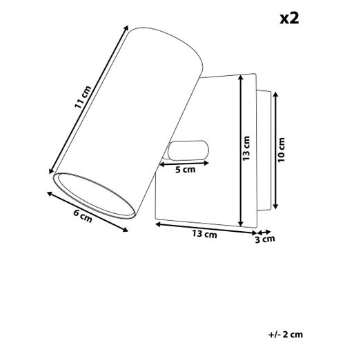 Lot De 2 Appliques Murales Argentées Rosetta
