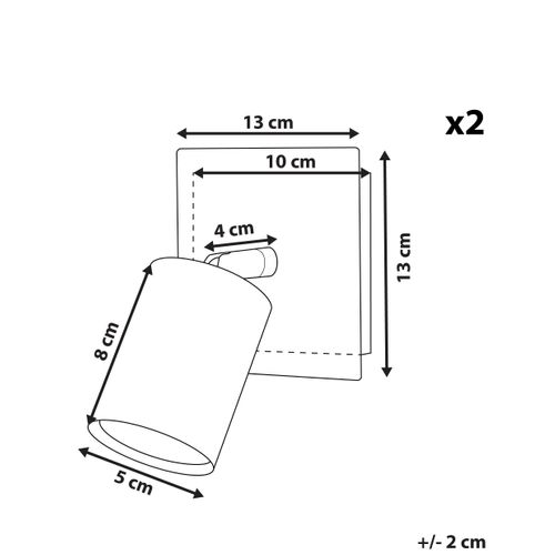 Lot De 2 Appliques Murales Blanc Mat Tigris
