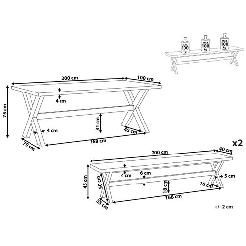 Set De Salle à Manger Béton Gris Olbia