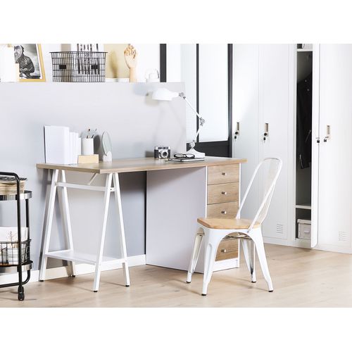 Table De Bureau 140 X 60 Cm Bois Clair Heber