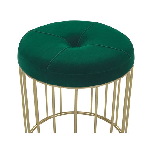 Set De 2 Poufs tabourets Gigognes En Velours Vert Foncé Lubbock